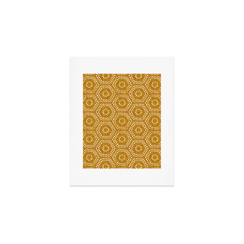 Little Arrow Design Co boho hexagons gold Art Print