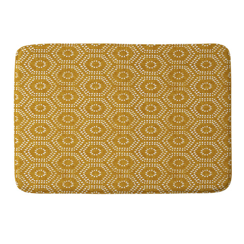 Little Arrow Design Co boho hexagons gold Memory Foam Bath Mat
