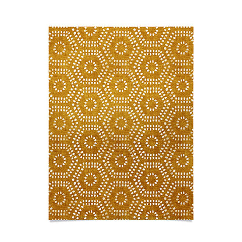 Little Arrow Design Co boho hexagons gold Poster
