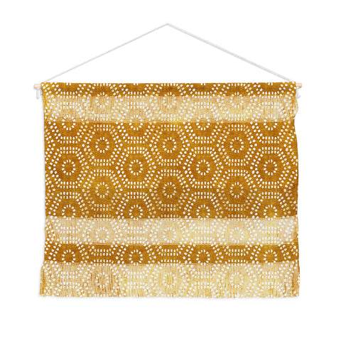 Little Arrow Design Co boho hexagons gold Wall Hanging Landscape