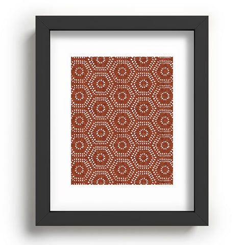 Little Arrow Design Co boho hexagons rust Recessed Framing Rectangle