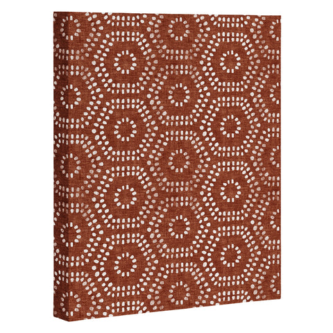 Little Arrow Design Co boho hexagons rust Art Canvas