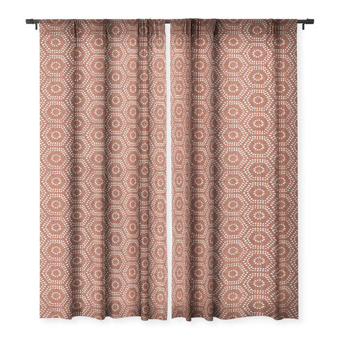 Little Arrow Design Co boho hexagons rust Sheer Non Repeat