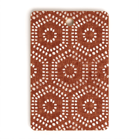 Little Arrow Design Co boho hexagons rust Cutting Board Rectangle