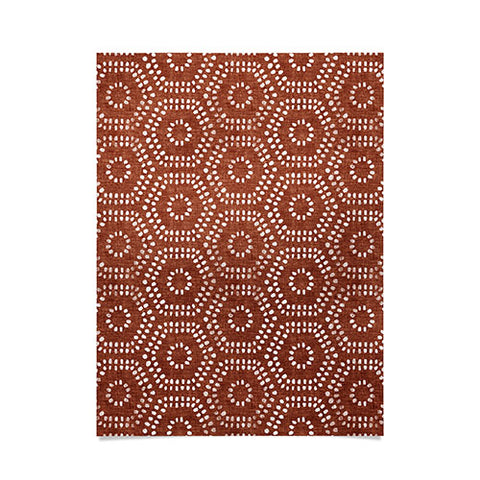 Little Arrow Design Co boho hexagons rust Poster