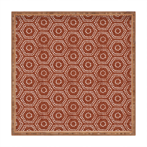 Little Arrow Design Co boho hexagons rust Square Tray