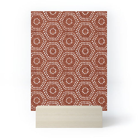 Little Arrow Design Co boho hexagons rust Mini Art Print