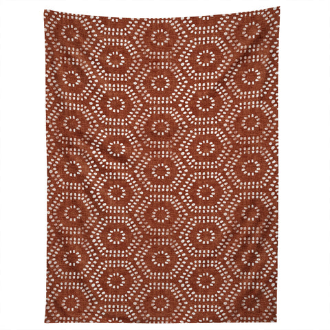 Little Arrow Design Co boho hexagons rust Tapestry