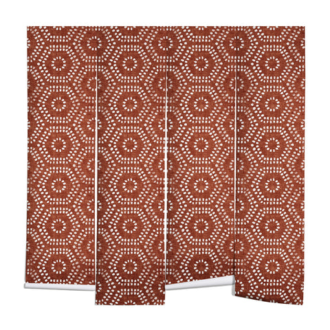 Little Arrow Design Co boho hexagons rust Wall Mural