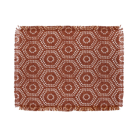 Little Arrow Design Co boho hexagons rust Throw Blanket
