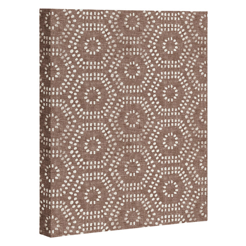 Little Arrow Design Co boho hexagons taupe Art Canvas