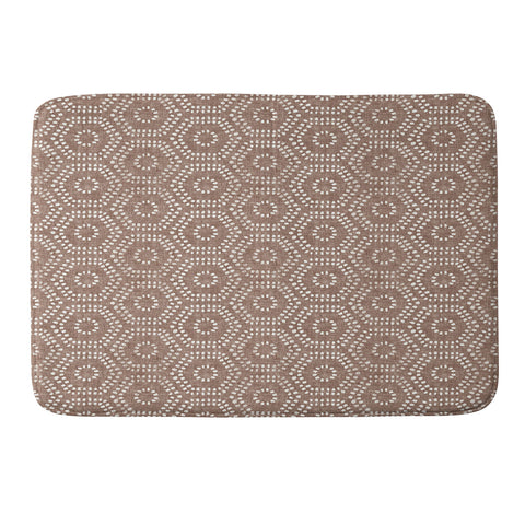 Little Arrow Design Co boho hexagons taupe Memory Foam Bath Mat