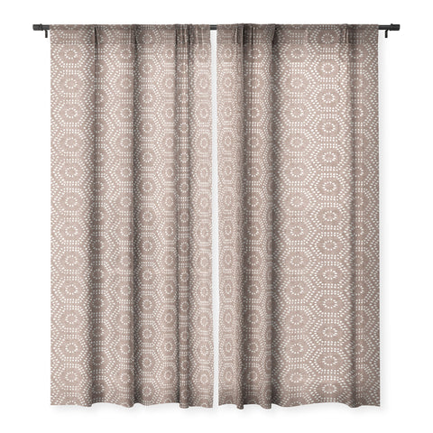 Little Arrow Design Co boho hexagons taupe Sheer Non Repeat
