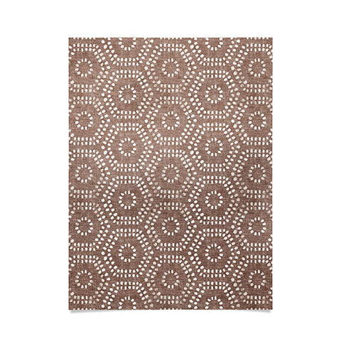 Little Arrow Design Co boho hexagons taupe Poster
