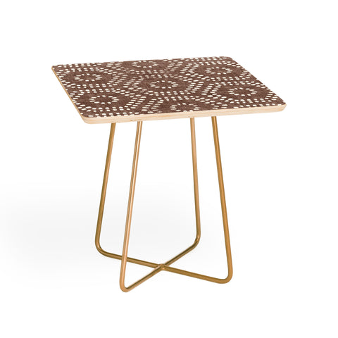 Little Arrow Design Co boho hexagons taupe Side Table