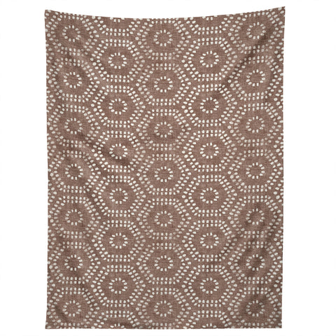 Little Arrow Design Co boho hexagons taupe Tapestry