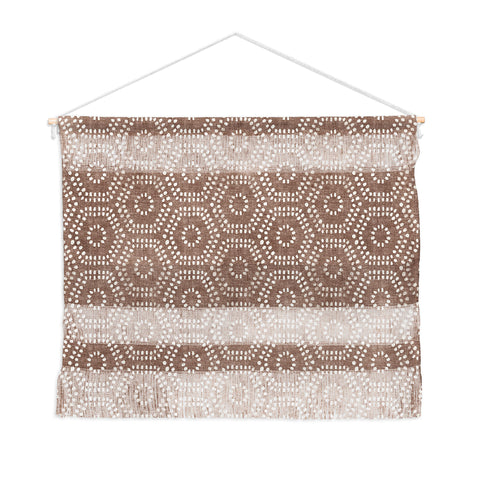 Little Arrow Design Co boho hexagons taupe Wall Hanging Landscape