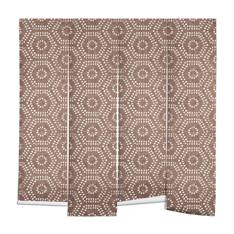 Little Arrow Design Co boho hexagons taupe Wall Mural