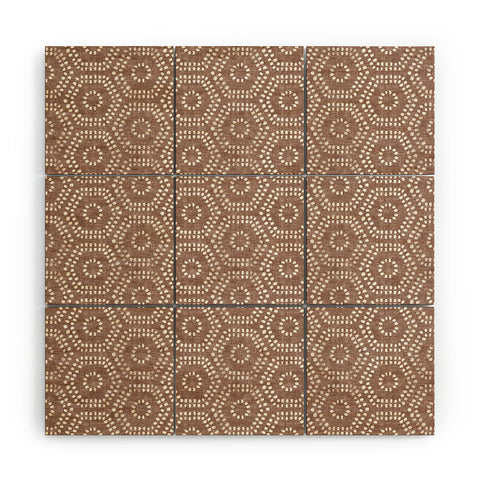 Little Arrow Design Co boho hexagons taupe Wood Wall Mural