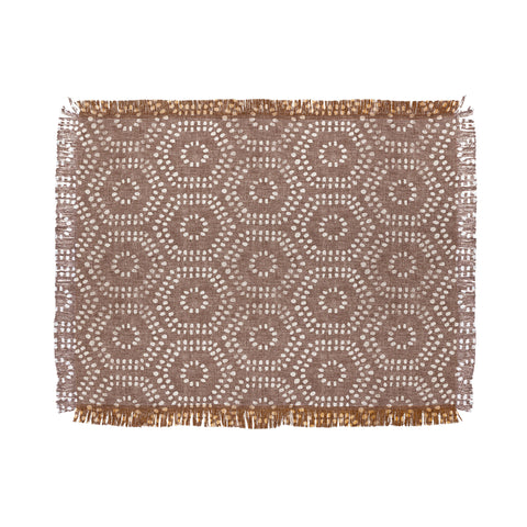 Little Arrow Design Co boho hexagons taupe Throw Blanket