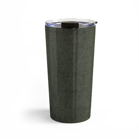 Little Arrow Design Co boho triangle stripes olive green Travel Mug