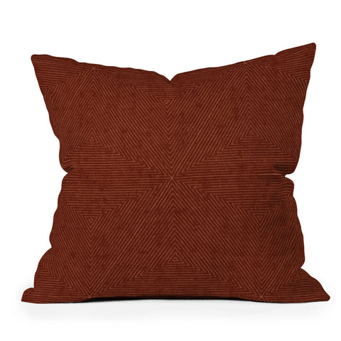 Little Arrow Design Co boho triangle stripes rust Outdoor Throw Pillow