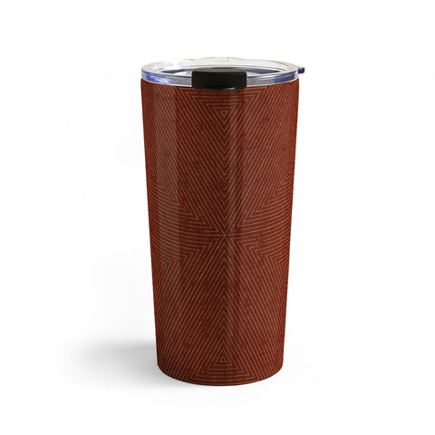 Little Arrow Design Co boho triangle stripes rust Travel Mug