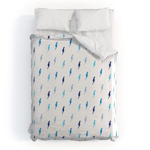 Little Arrow Design Co bolts in blue Duvet Cover