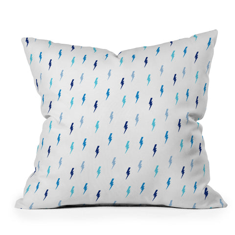 Little Arrow Design Co bolts in blue Outdoor Throw Pillow