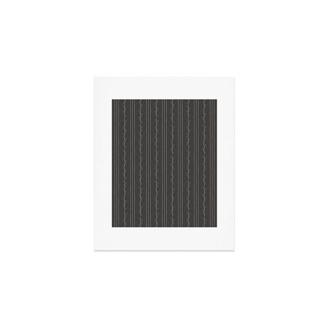 Little Arrow Design Co branch stripes charcoal Art Print