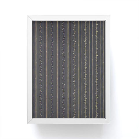 Little Arrow Design Co branch stripes charcoal Framed Mini Art Print