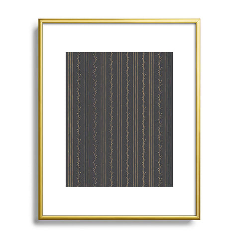 Little Arrow Design Co branch stripes charcoal Metal Framed Art Print