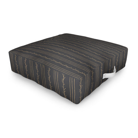 Little Arrow Design Co branch stripes charcoal Outdoor Floor Cushion