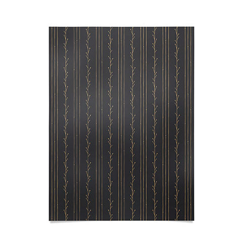Little Arrow Design Co branch stripes charcoal Poster