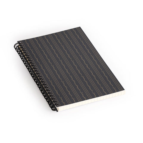 Little Arrow Design Co branch stripes charcoal Spiral Notebook