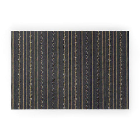 Little Arrow Design Co branch stripes charcoal Welcome Mat