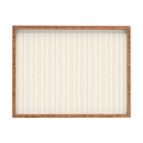 Little Arrow Design Co branch stripes cream Rectangular Tray