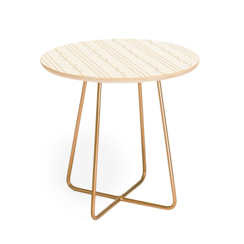 Little Arrow Design Co branch stripes cream Round Side Table