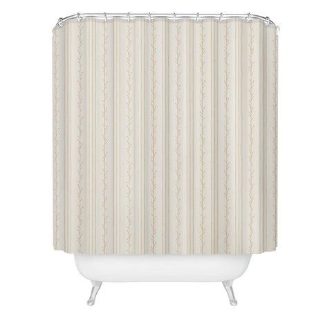 Little Arrow Design Co branch stripes cream Shower Curtain