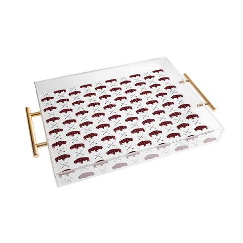 Little Arrow Design Co buffalo and arrows in plaid Acrylic Tray