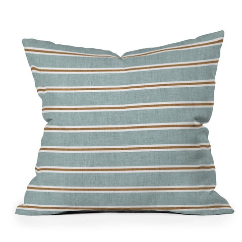 Little Arrow Design Co Cadence Stripes dusty blue Outdoor Throw Pillow