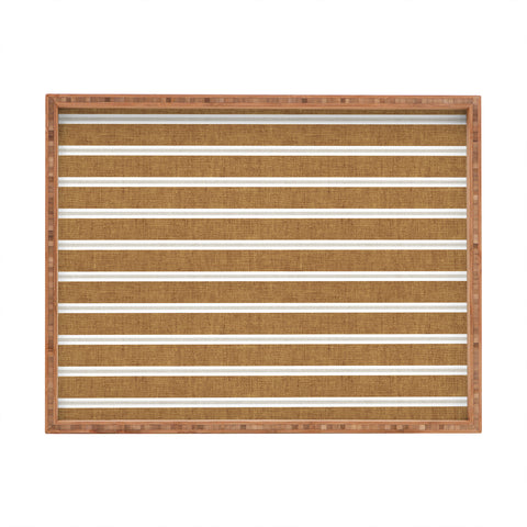 Little Arrow Design Co Cadence stripes rust beige Rectangular Tray