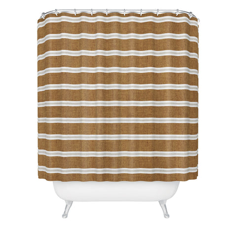 Little Arrow Design Co Cadence stripes rust beige Shower Curtain