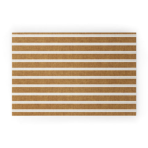 Little Arrow Design Co Cadence stripes rust beige Welcome Mat
