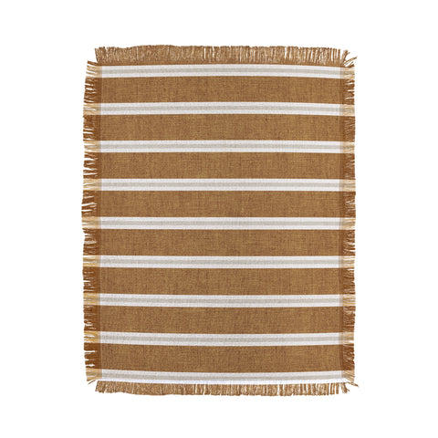 Little Arrow Design Co Cadence stripes rust beige Throw Blanket