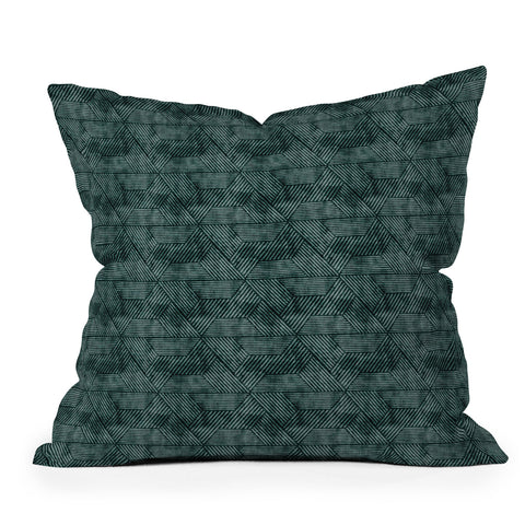 Little Arrow Design Co cadence triangles dark green Outdoor Throw Pillow