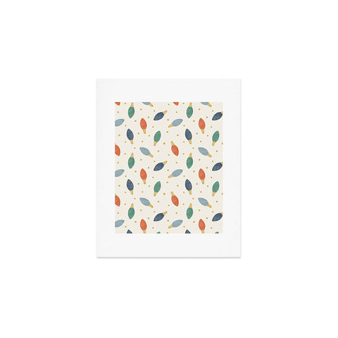 Little Arrow Design Co christmas lights on cream Art Print