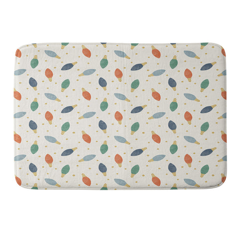Little Arrow Design Co christmas lights on cream Memory Foam Bath Mat
