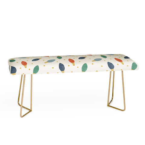 Little Arrow Design Co christmas lights on cream Bench