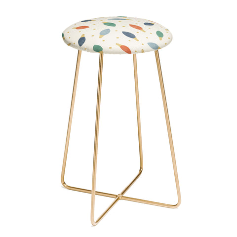 Little Arrow Design Co christmas lights on cream Counter Stool